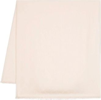 Pinko Pinko, Accessoires, Dames, Roze, ONE Size, Katoen, Lichtroze Sjaal met Franjes