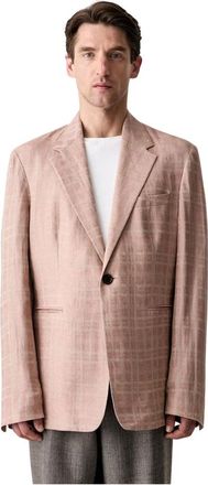 Our Legacy Unconstructed Shinjuku Blazer - Heren - Blazers - Roze - XL - Linnen - Jassen