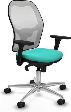 Piqueras y Crespo Piqueras Y Crespo - Jorquera Sincro Malla Blanca Similpiel Turquesa Brazos 3d Base Aluminio Ruedas 65mm Nailon