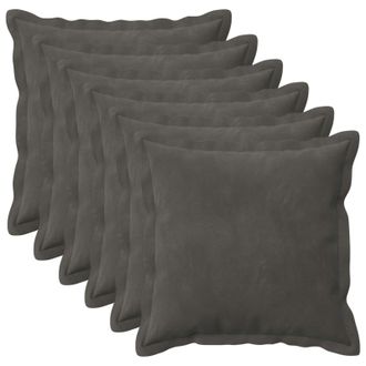 vidaXL Cuscino Con Cuscino Houten 6 Pz Grigio Scuro Velluto Vidaxl