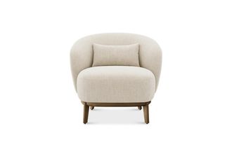 Castlery Avery Armchair Customized, (Performance Linen Weave) Cream, Spill-Resistant, Compact for Men