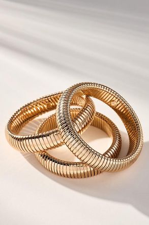 Ettika Flex Snake Chain Stretch Bracelets, Set of 3