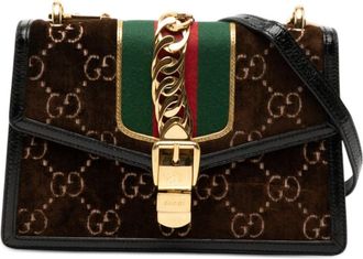 Gucci Pre-owned Gucci Small GG Velvet Sylvie Crossbody Ladies 524405 493075