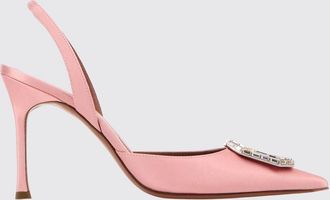 Amina Muaddi Slingback Camelia in raso on fibbia gioiello