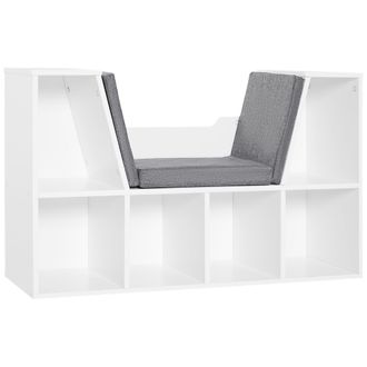 HOMCOM Homcom - Librer&iacute;a Con Asiento 6 Cubo Estanter&iacute;a Original Infantil Zapatero Con Coj&iacute;n