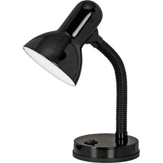 OEM L&aacute;mpara B&aacute;sica De Mesilla De Noche, Escritorio Y Lectura En Acero Y Pl&aacute;stico Negro, Casquillo E27
