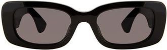 Kurt Geiger 52mm Rectangular Sunglasses in Black/Smoke at Nordstrom