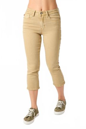 Judy Blue Over The Horizon Capri Jeans In Khaki