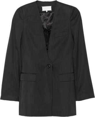 Maison Margiela Grey Solid Notched Lapel Blazer