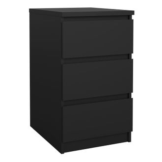 Furniture To Go Naia Bedside 3 Drawers in Black