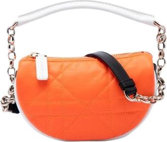 Dior Pre-owned Quilted Lambskin Satchel - Dames - Vintage Mini Tas - Oranje - ONE Size - Leer - Vintage