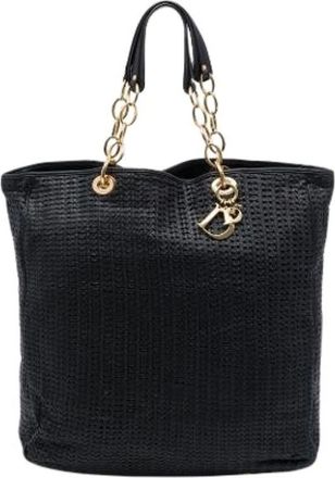 Dior Pre-owned Woven Leather Tote - Dames - Pre-owned - Zwart - Maat: ONE Size Leer