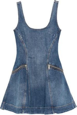 Self Portrait Denim Flared Mini Dress