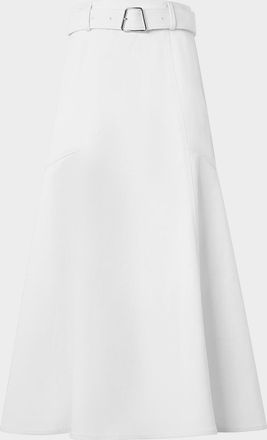 Akris Cotton Twill Belted Midi Skirt