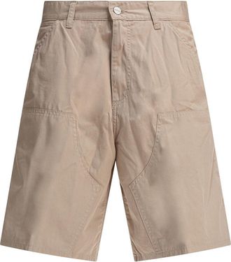 Carhartt Work in Progress Double Knee Shorts In Beige Cotton