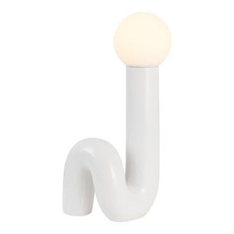 Jonathan Y Designs Katya 18 Scandinavian Minimalist Ceramic Spiral Tube LED Table Lamp in White at Nordstrom