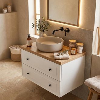 Puma Naturel - Mueble De Ba&ntilde;o Bajo Lavabo Forli 60x45x46 Cm Blanco (forli60bid)