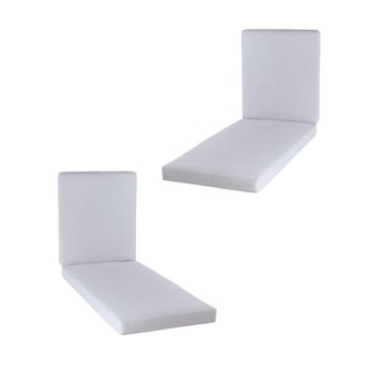 ED&Egrave;N JARD&Iacute; Pack de 2 cojines para tumbona olefin gris claro 190x60x10 cm