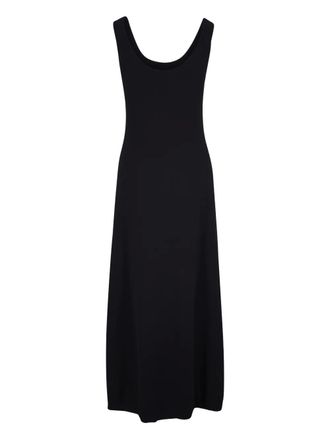 Brunello Cucinelli sleeveless scoop-neck midi dress - women - Cashmere - M - Black
