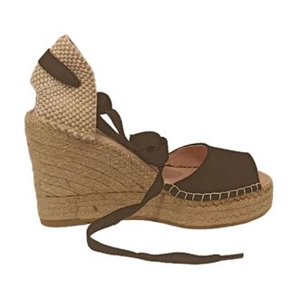 Macarena Schoenen, Dames, Groen, 39 EU, Hennep, Espadrille Wedge