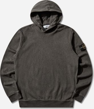 Stone Island Men s Malfil&eacute; Fleece OLD Effect Hoodie Charcoal Grey