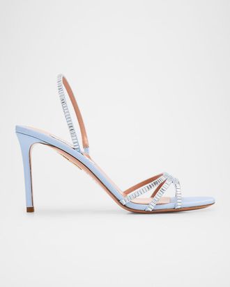 Aquazzura Memoire Crystal Grosgrain Halter Sandals