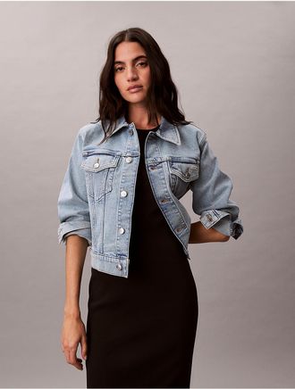 Calvin Klein Jeans Calvin Klein Womens Classic Trucker Jacket - Blue - XL