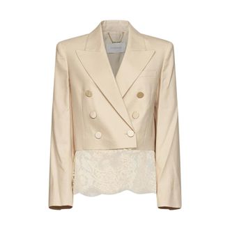 Zimmermann Valiant Cropped Jacket - Dames - Jassen - Beige - Maat: M Katoen