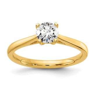 Diamond2Deal 14k Gold 1/2 Ct Lab Grown Diamond Round Solitaire Engagement Ring