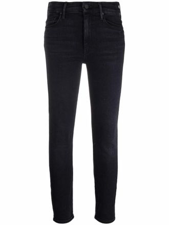 Mother high-rise cropped skinny jeans - Blue