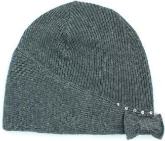 Portolano Rhinestone Bow Beanie in Medium Heather Grey at Nordstrom Rack