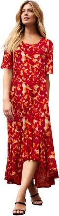 Jessica London Stretch Knit Flounce Hem Maxi Dress in Pink Dreamy Floral at Nordstrom, Size 12