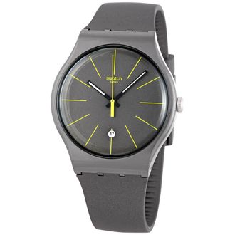 Swatch CHARCOLAZING Quartz Black Dial Mens Watch SUOB404
