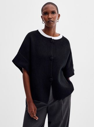 Contemporaine Womens XL buttons wide sleeves felted Cardigan Sweater Exclusive collection from Italy