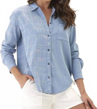 Threads 4 Thought Prudence Grid Plaid Button Down Shirt In Light Wash