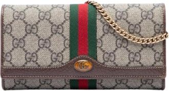 Gucci Pre-owned Ophidia Wallet on Chain - Dames - Vintage Clutch - Beige - ONE Size - Vintage