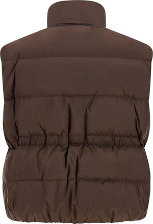Brunello Cucinelli Womens Brown Polyester Sleeveless Jacket Clothing
