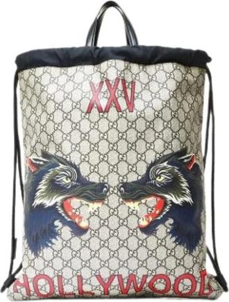 Gucci Pre-owned Backpacks, female, Brown, Size: ONE SIZE Pre-owned Fabric Backpack