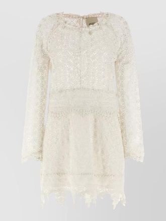 Isabel Marant cotton crochet openwork long-sleeve mini dress