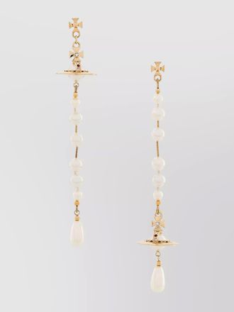 Vivienne Westwood crystal drop earrings faux-pearl detailing