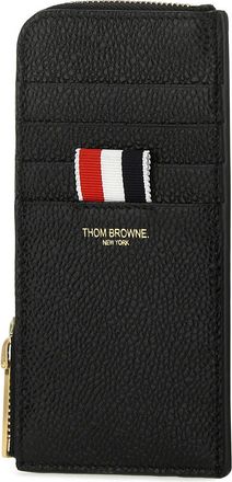 Thom Browne Womens Grained Leather Wallet Black