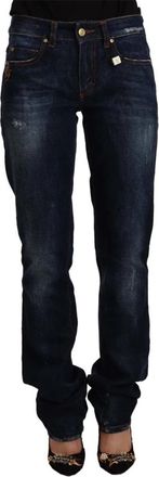 Gianfranco Ferre Straight Broeken - Dames - Regular Fit Jeans - Blauw - W26 - Katoen - Jeans
