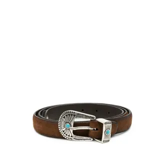 Eraldo Engraved-buckle Leather Belt