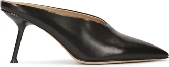Kazar Zwarte muiltjes met volledige voorkant - Dames - Muiltjes - Zwart - 39 EU - Leer - Schoenen