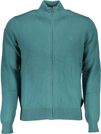 North Sails Mens Zipup Knit Cardigan Casual Style - Teal Cotton - Size X-Large