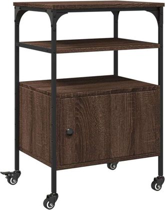 vidaXL Supporto Stampante 3Piani Rovere Marrone 50x40x76cm Multistrato - Vidaxl