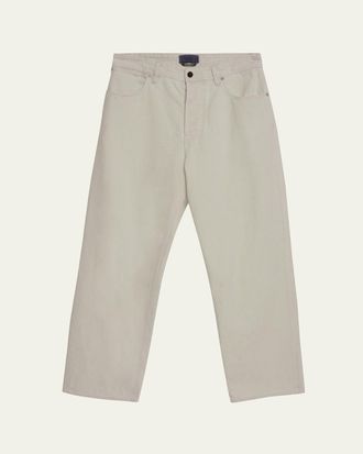 Stone Island Mens Ivory Denim Straight-Leg Jeans