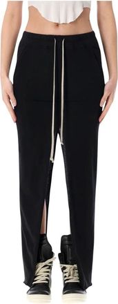 Rick Owens Temple Pull On Sliced Pillar Rok - Dames - Maxi Rokken - Zwart - S - Katoen - Rokken