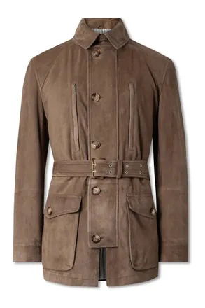 Brunello Cucinelli Belted Suede Field Jacket
