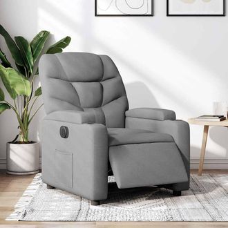 vidaXL Vidaxl - Sill&oacute;n Reclinable El&eacute;ctrico Tela Gris Claro